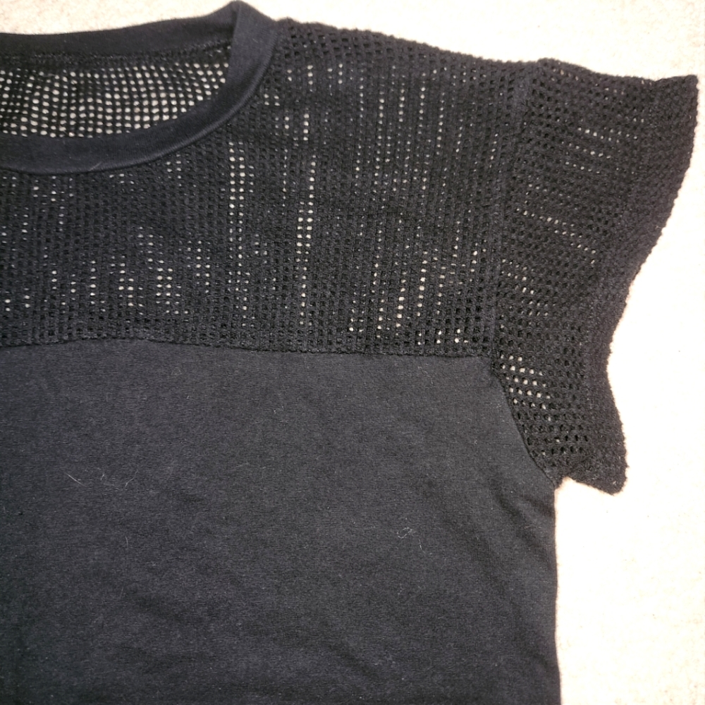 Black Mesh Crop Top